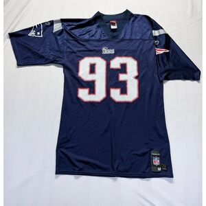 New England Patriots Jersey Mens M Blue Reebok #93 Richard Seymour Football NFL